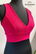 Charger l'image dans la galerie, Jersey de bambou côtelé - Framboise