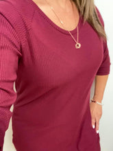 Charger l'image dans la galerie, Jersey de bambou côtelé - Bourgogne