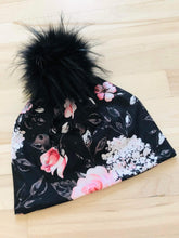 Charger l'image dans la galerie, Précommande: Fleurs roses fond noir