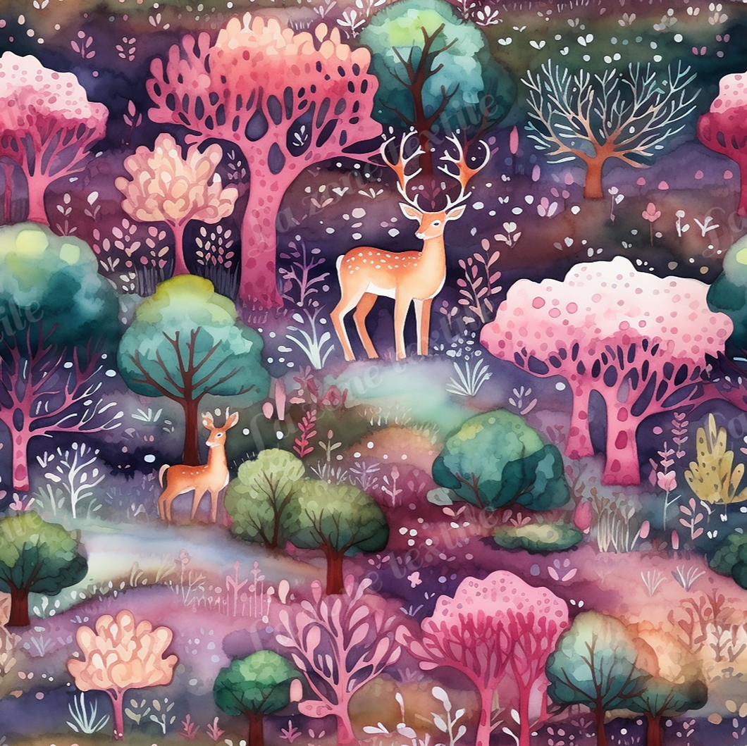 Précommande: Cerf dans la forêt rose